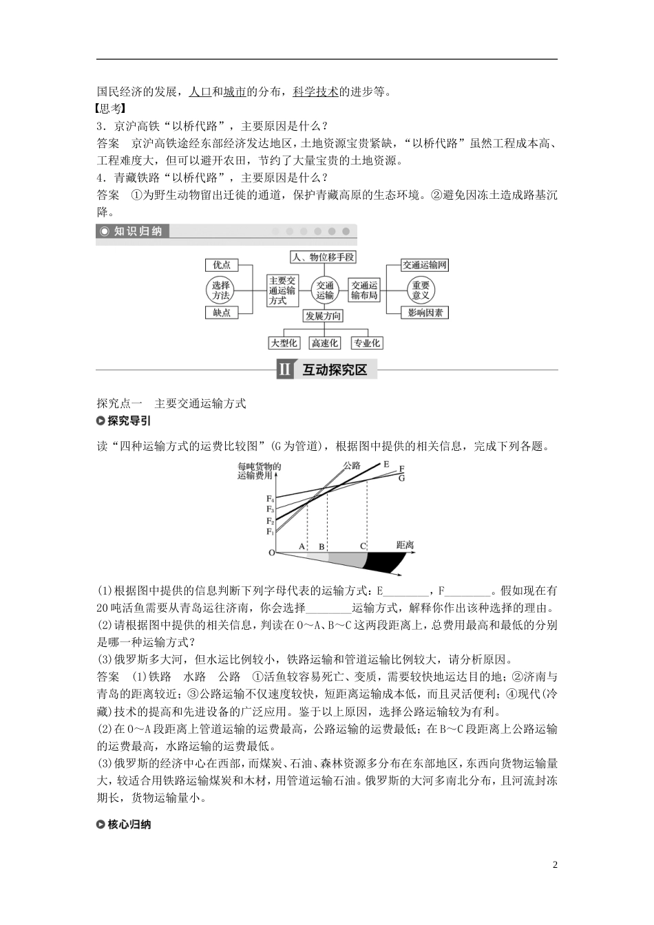 高中地理第五章交通运输布局及其影响第一节交通运输方式和布局学案新人教必修_第2页