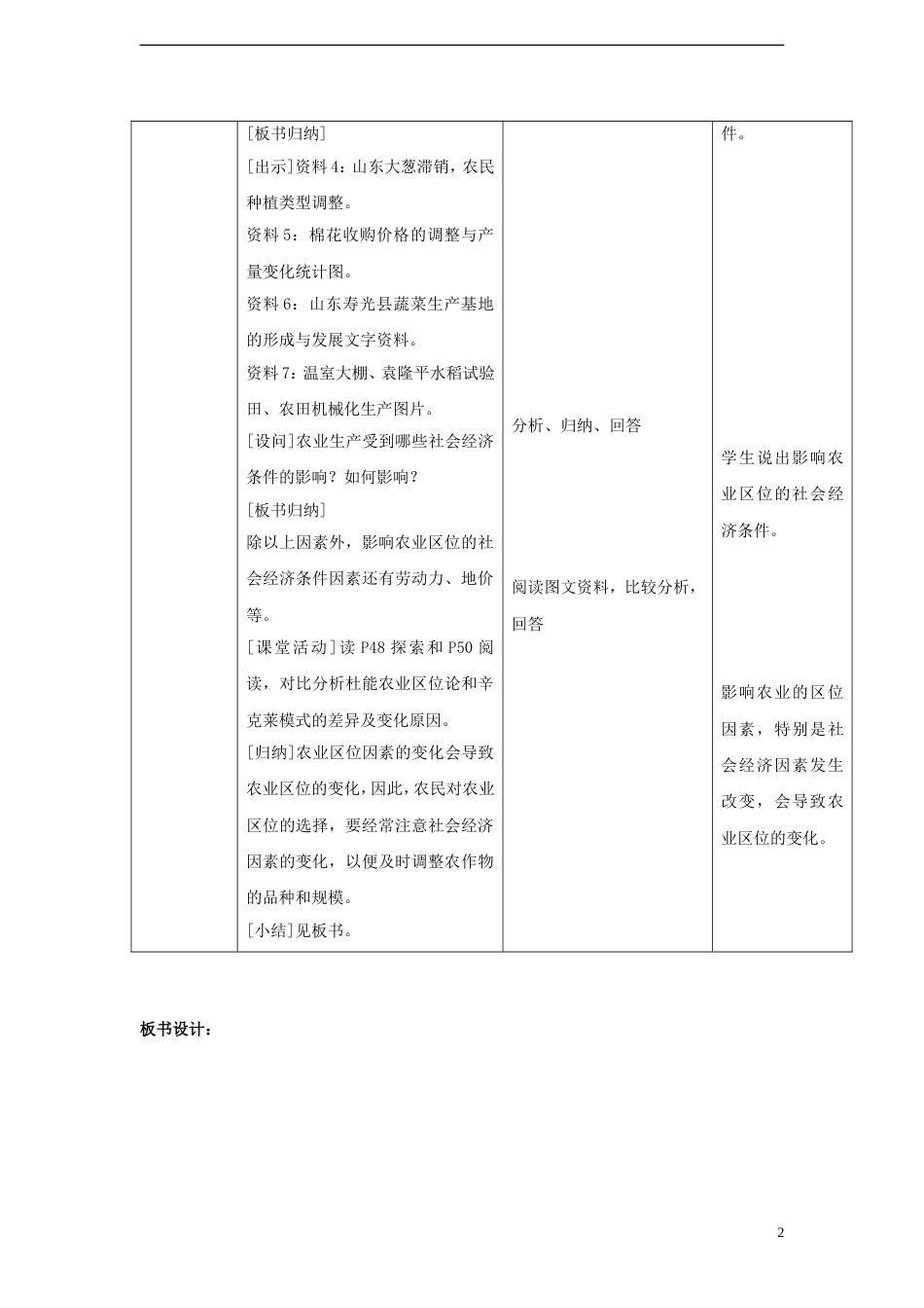 高中地理第三章生产活动与地域联系3.1农业位因素与地域类型教案中图版必修2_第2页