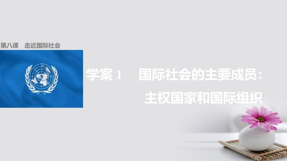 高中政治 8.1 国际社会的主要成员 主权国家和国际组织课件 新人教版必修_第1页