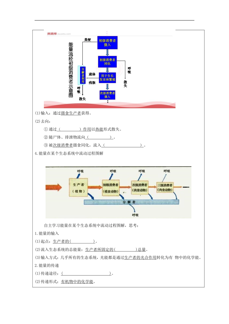 高中生物第五章生态系统及其稳定性生态系统的能量流动学案新人教必修_第2页