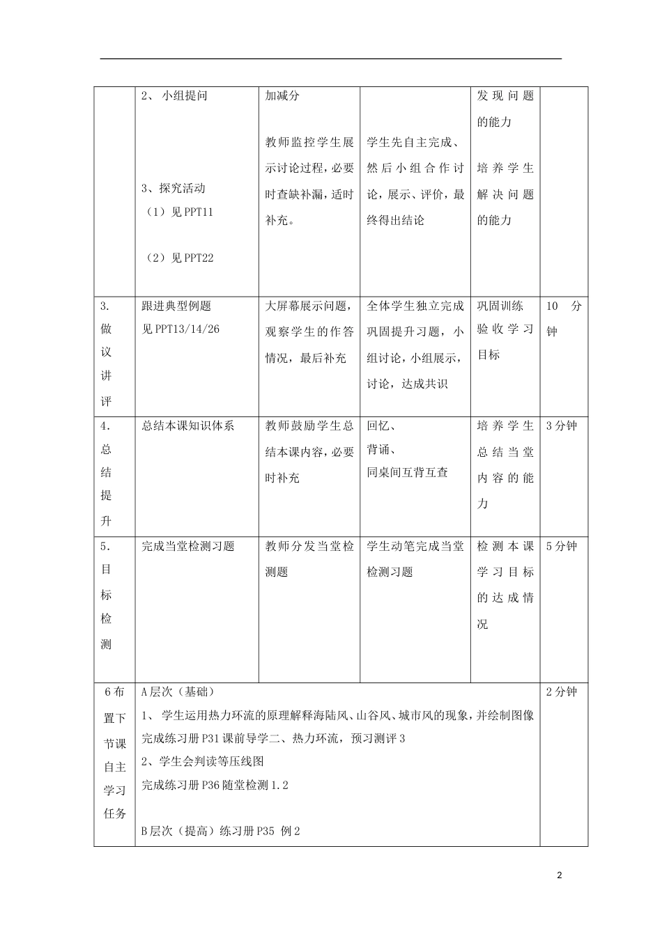 高中地理第二章地球上的大气冷热不均引起大气运动时教案新人教版必修_第2页