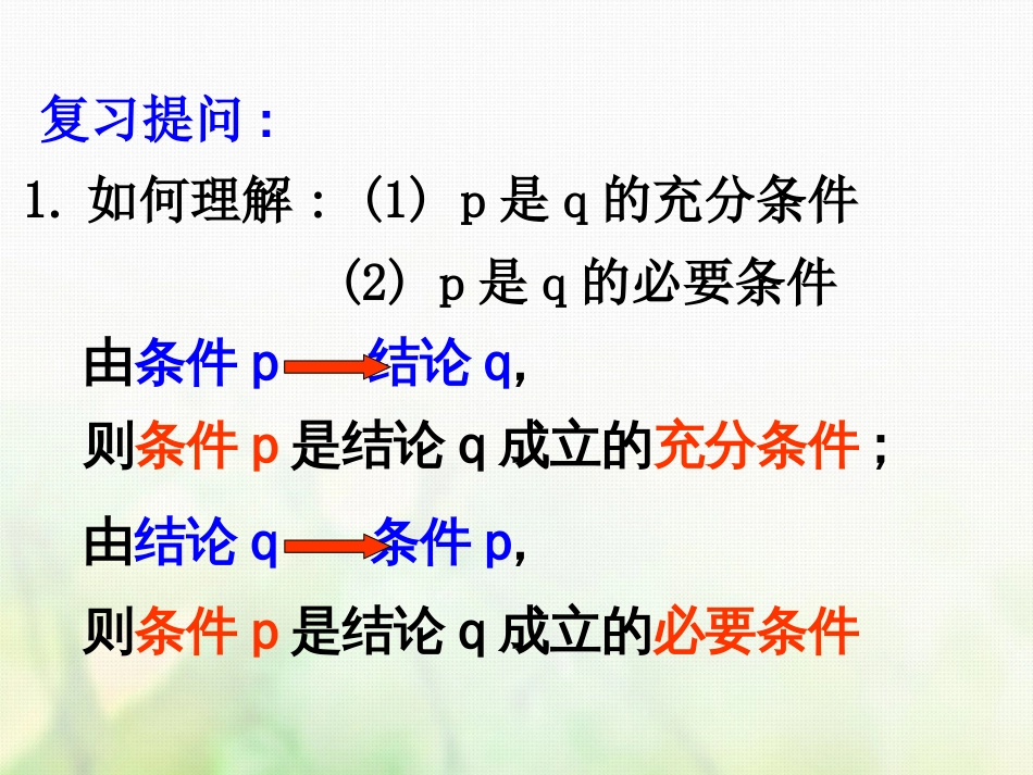 高中数学 第一章 常用逻辑用语 1.2.2 充要条件课件1 新人教A版选修1_第2页