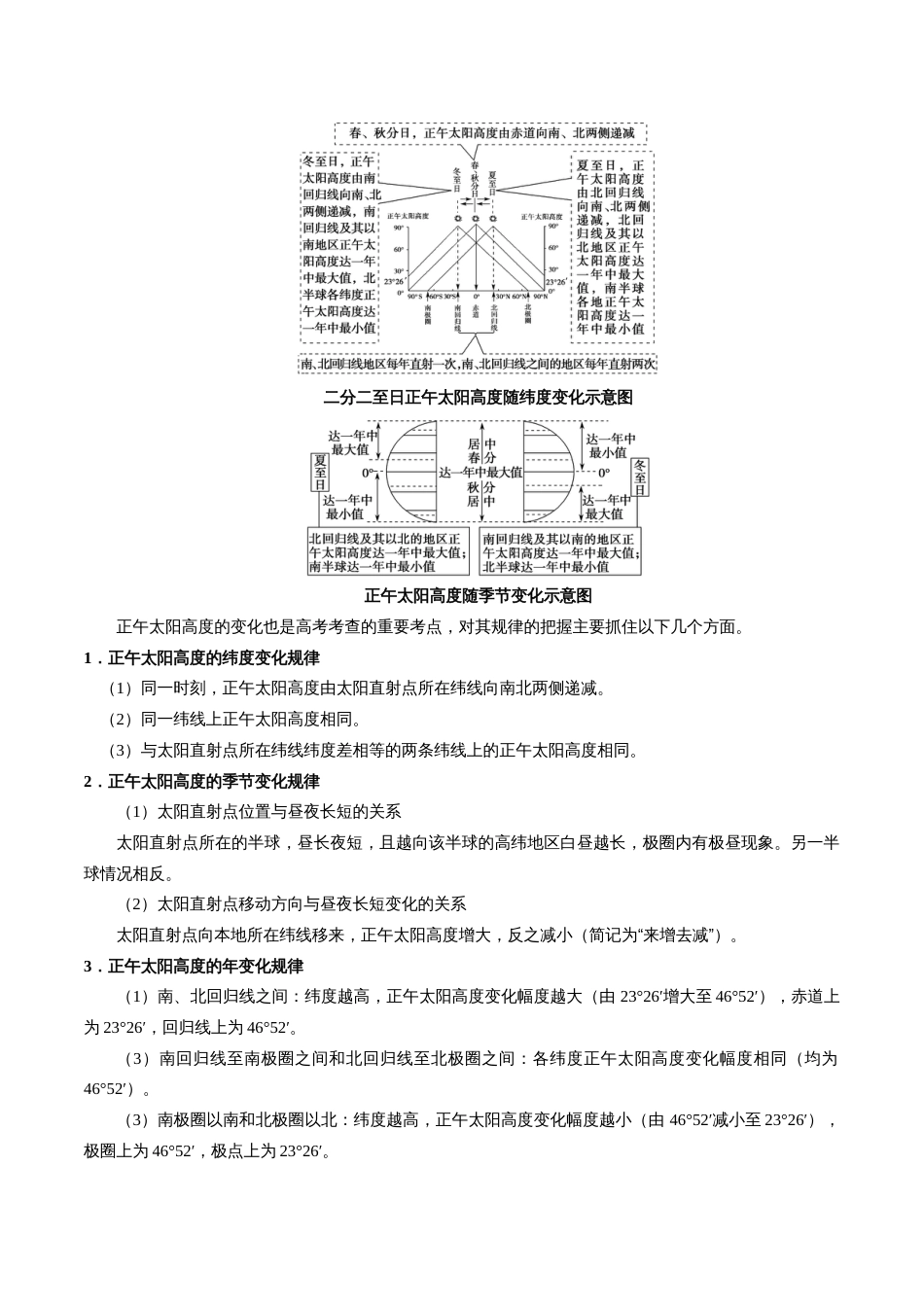 正午太阳高度的变化规律及其计算_第2页