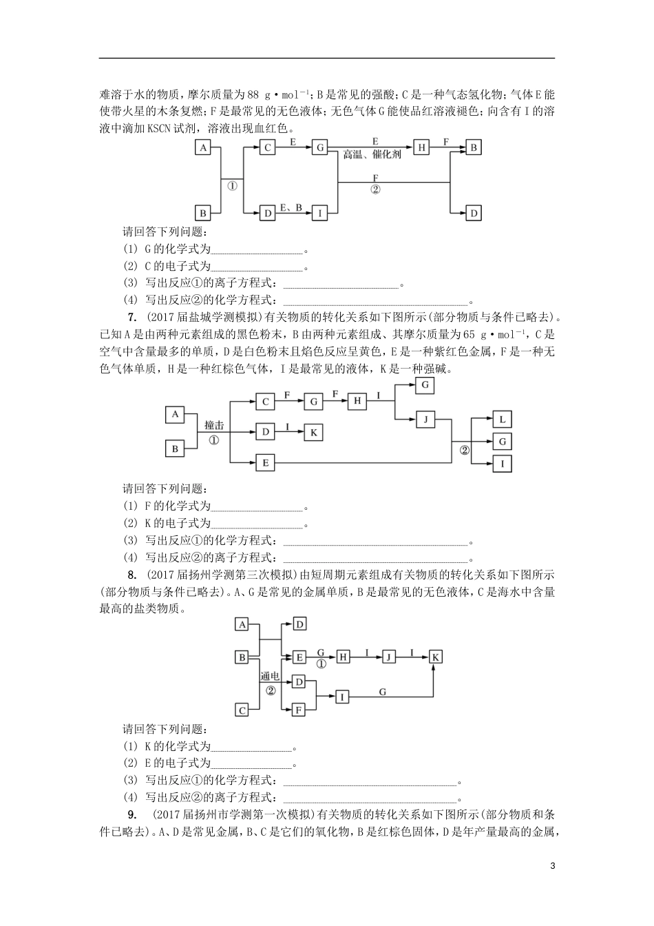 高中化学第十二讲常见无机物的相互转化练习苏教必修_第3页