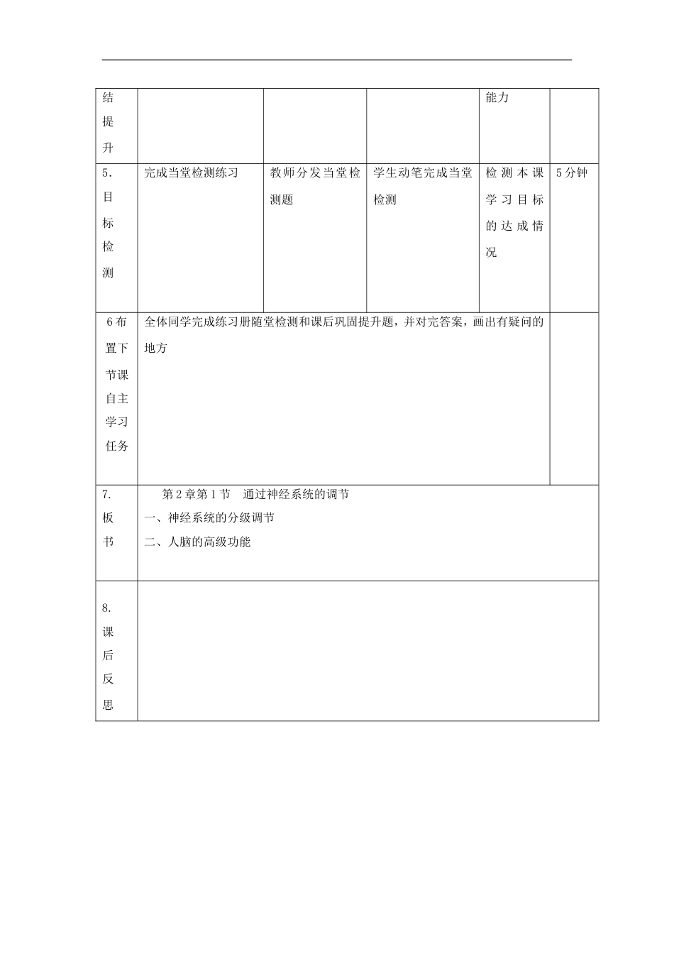 高中生物第二章动物和人体生命活动的调节21通过神经系统的调节第3课时教案新人教必修3_第2页