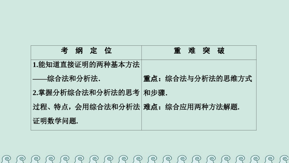 高中数学第二章推理与证明2.2直接证明与间接证明2.2.1综合法和分析法课件_第1页