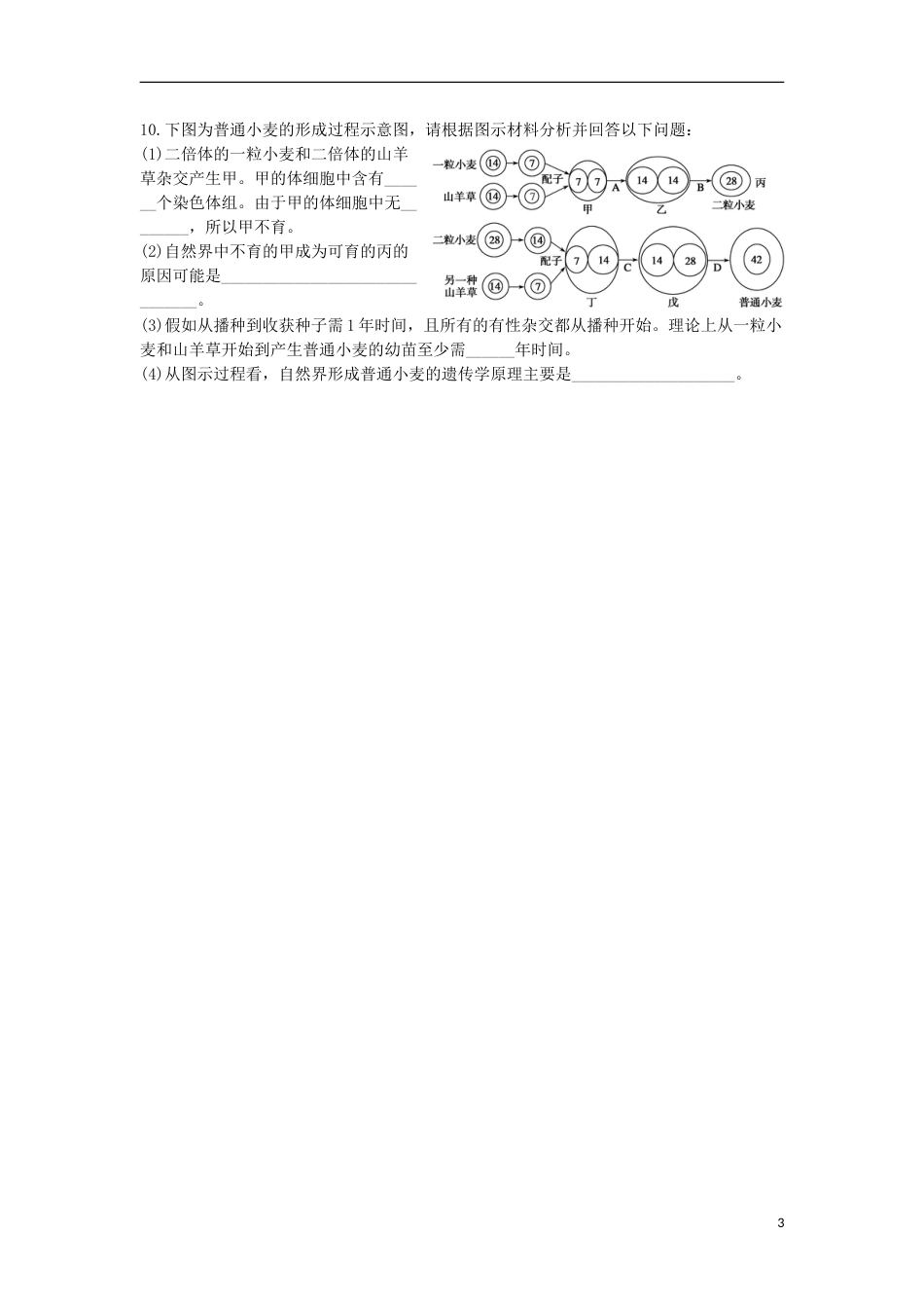 高中生物第四章生物的变异生物变异在生产上的应用学案浙科必修_第3页