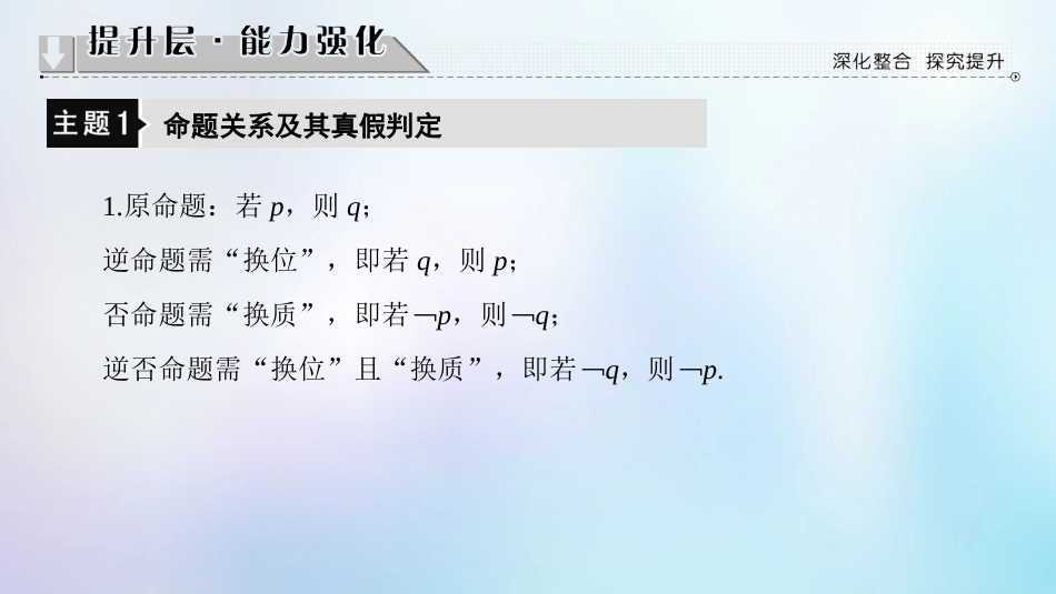 高中数学 第一章 常用逻辑用语章未分层突破课件 北师大版选修1_第3页