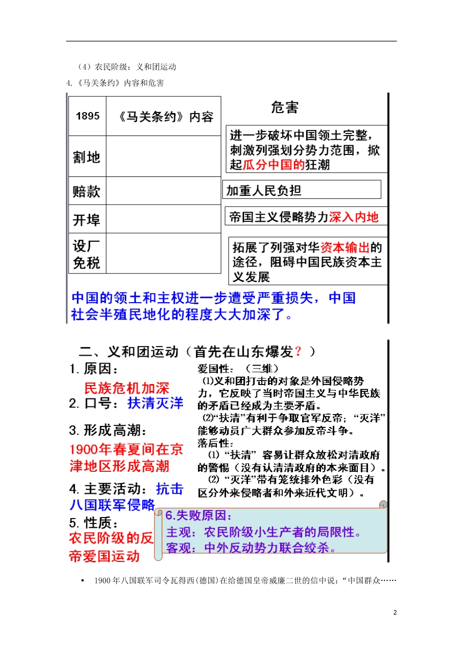 高中历史第12课甲午中日战争和八国联军侵华战争知识点总结素材必修1_第2页