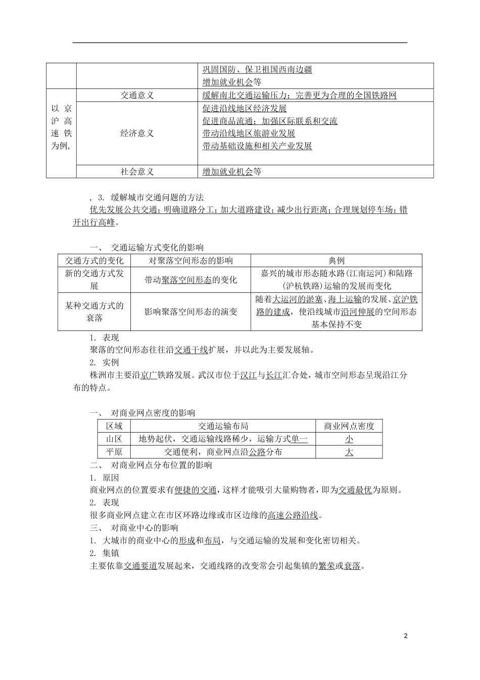 高中地理第十九讲人类活动的地域联系学业水平测试新人教_第2页