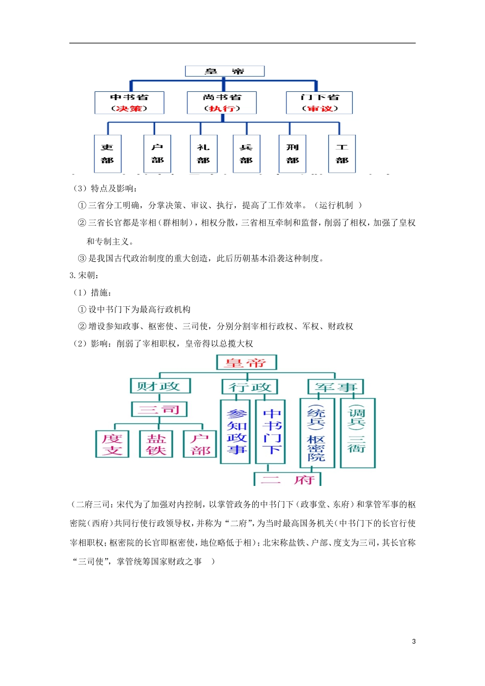 高中历史第3课从汉到元政治制度的演变知识点总结素材必修1_第3页