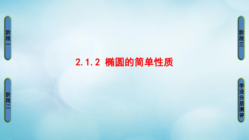 高中数学 第二章 圆锥曲线与方程 2.1.2 椭圆的简单性质课件 北师大版选修1_第1页