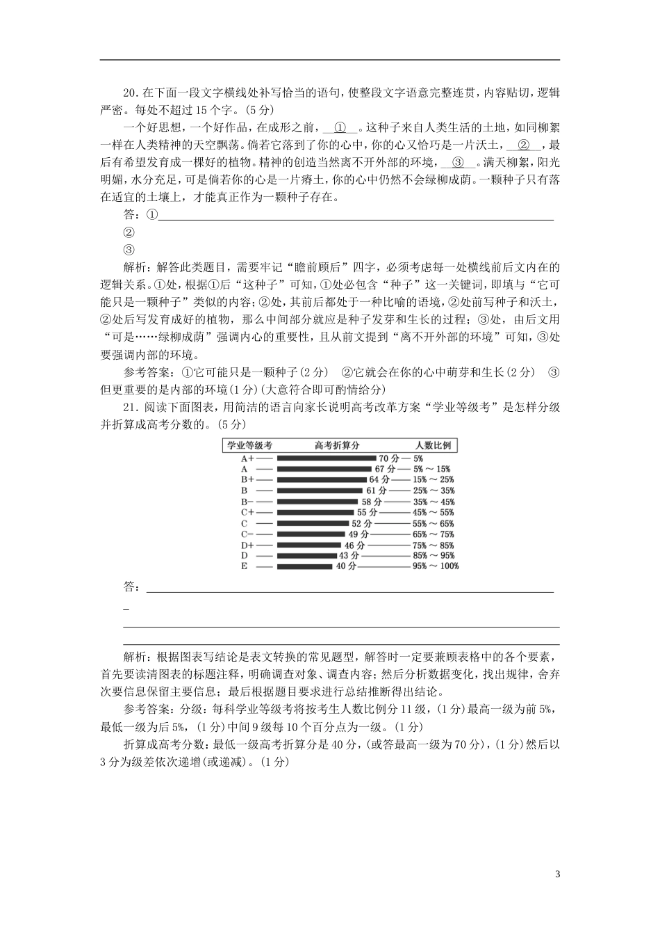 高考语文二轮复习考前周题型天天练第三周周五古诗歌＋名句默写＋语用小综合训练_第3页