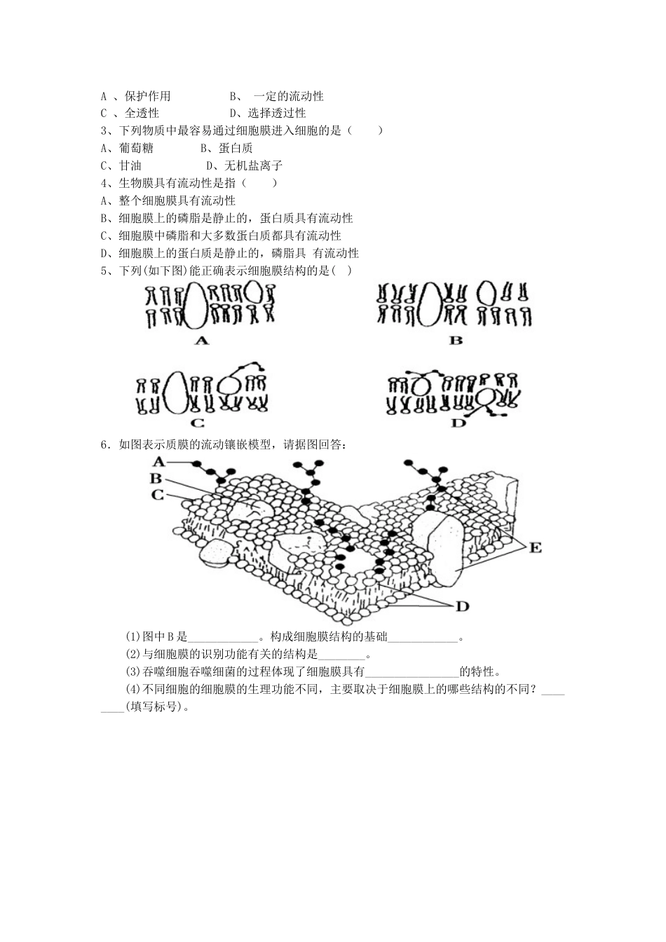 高中生物第二章细胞的结构2.2细胞膜和细胞壁学案浙科版必修1_第2页