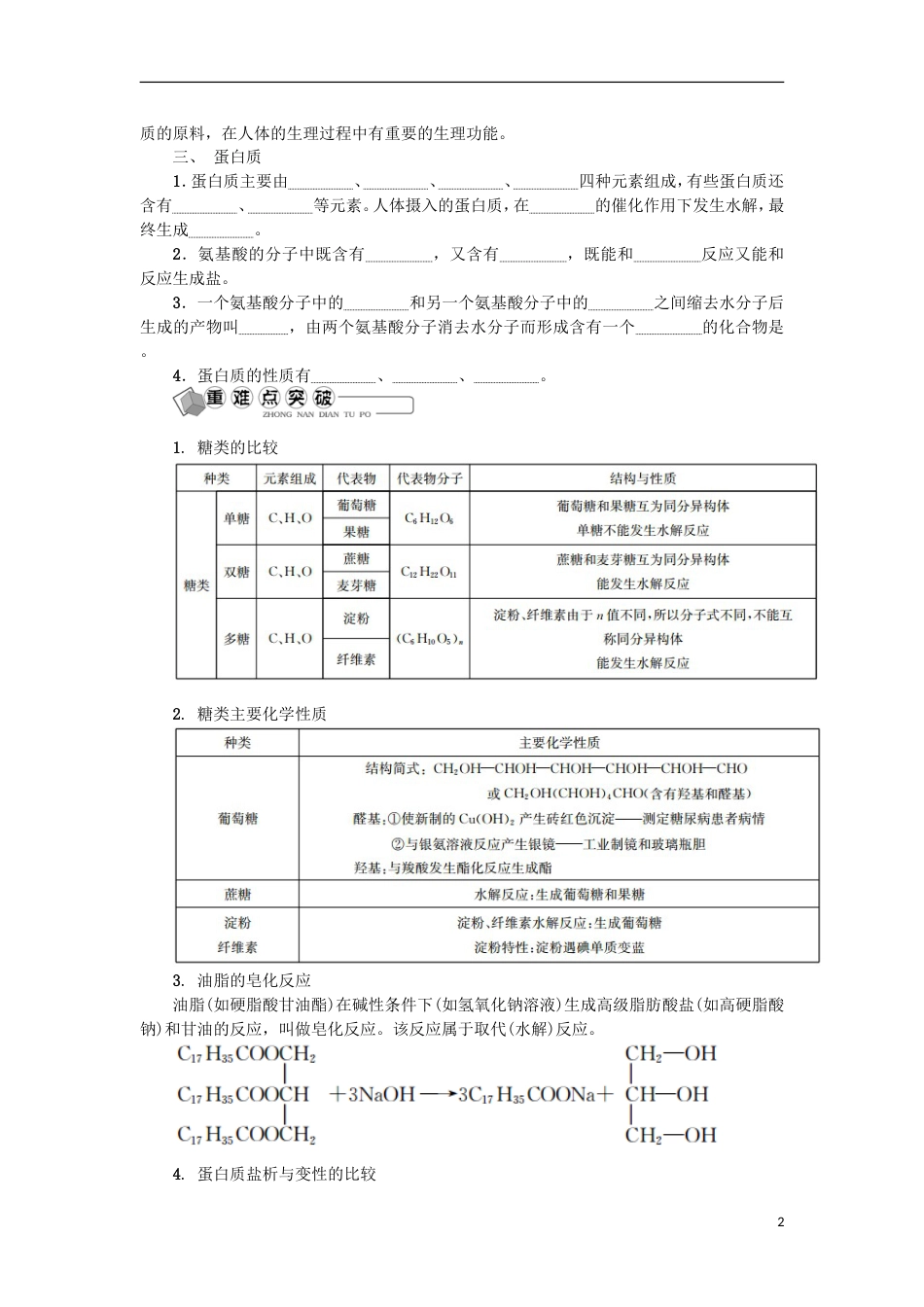 高中化学第二十六讲基本营养物质学业水平测试新人教选修_第2页