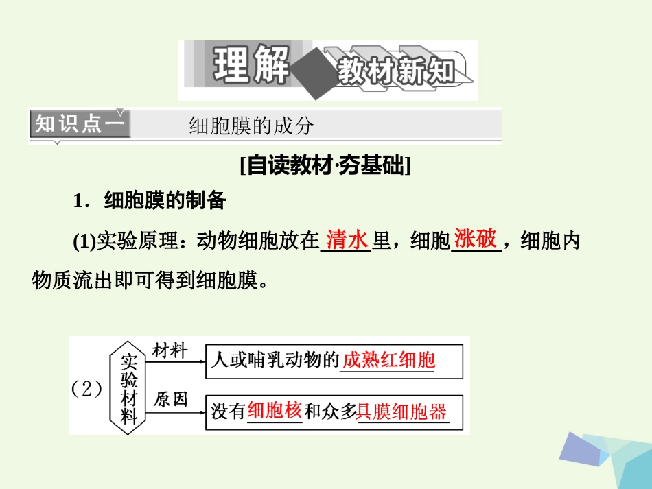 高中生物 第3章 细胞的基本结构 第节 细胞膜——系统的边界课件 新人教版必修_第3页