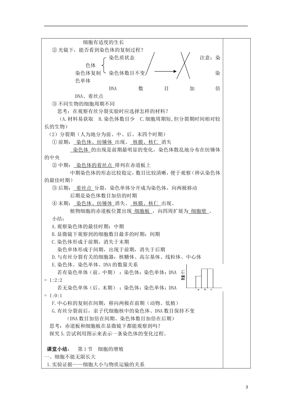 高中生物第六章细胞的生命历程细胞的增殖时教案新人教版必修_第3页