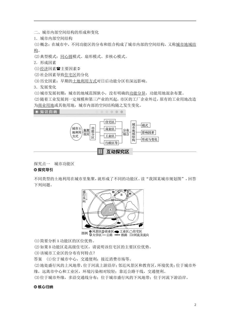 高中地理第二章城与城化第一节城内部空间结构学案新人教必修_第2页