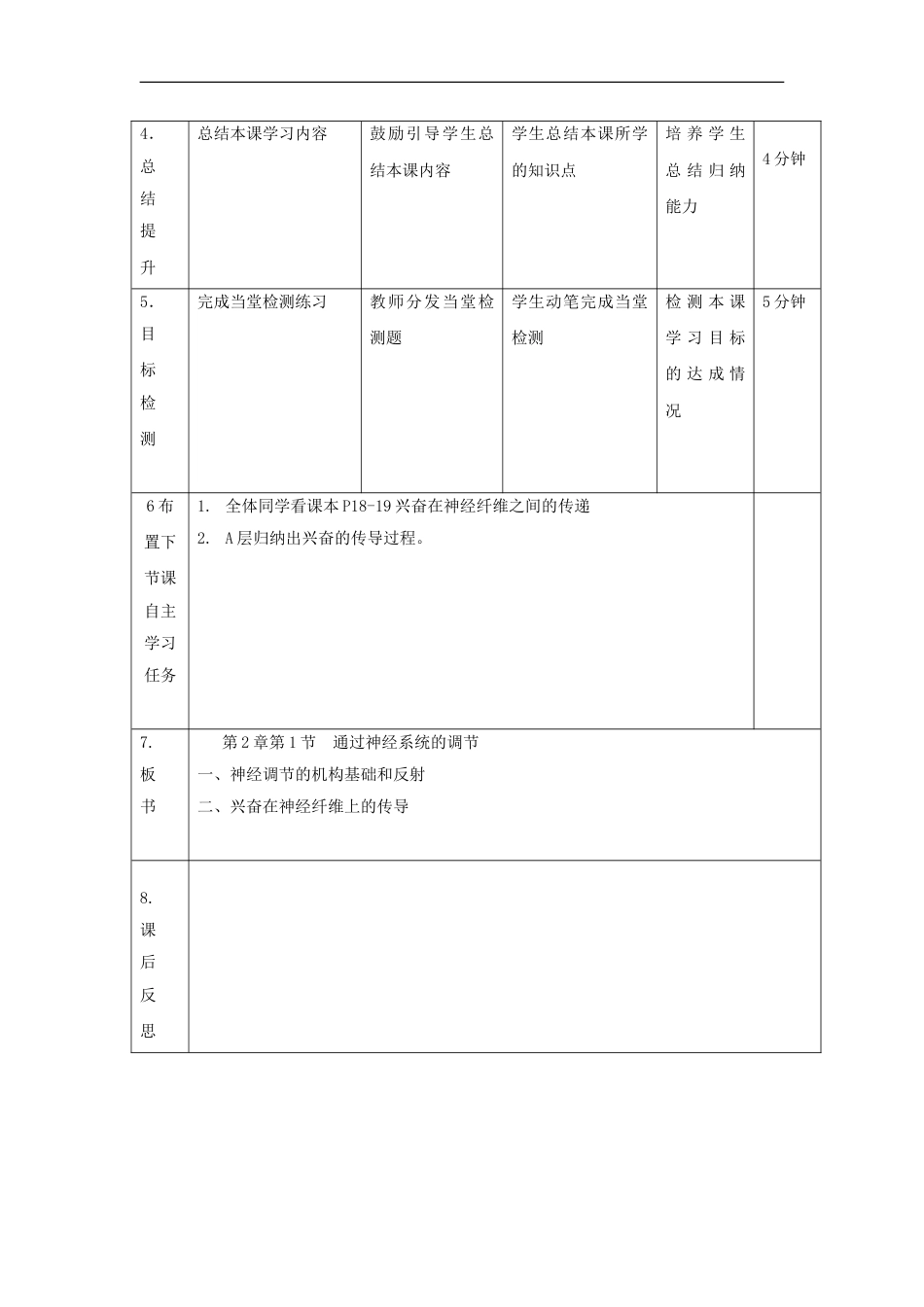 高中生物第二章动物和人体生命活动的调节通过神经系统的调节时教案新人教版必修_第2页