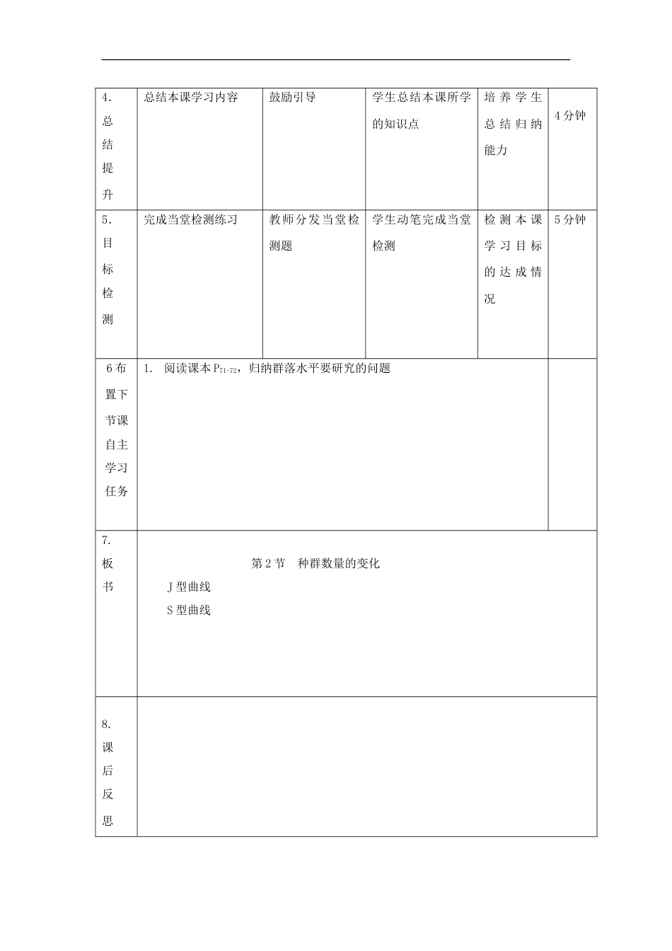 高中生物第四章种群和群落种群数量的变化教案新人教必修_第2页