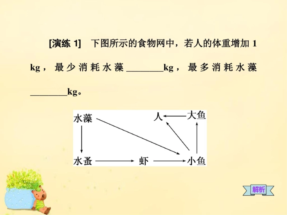 2017届高三生物一轮复习能量传递效率的计算及食物链(网)的构建课件(必修3)_第3页