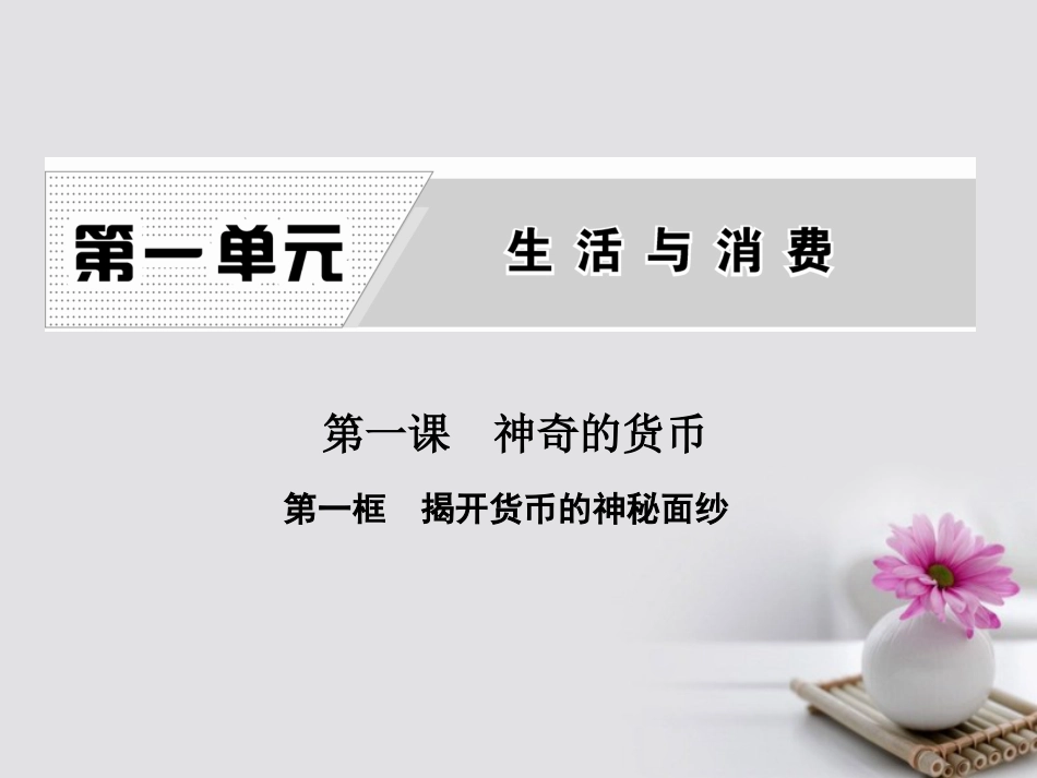 高中政治 第一单元 生活与消费 第一课 神奇的货币 第一框 揭开货币的神秘面纱课件 新人教版必修_第1页