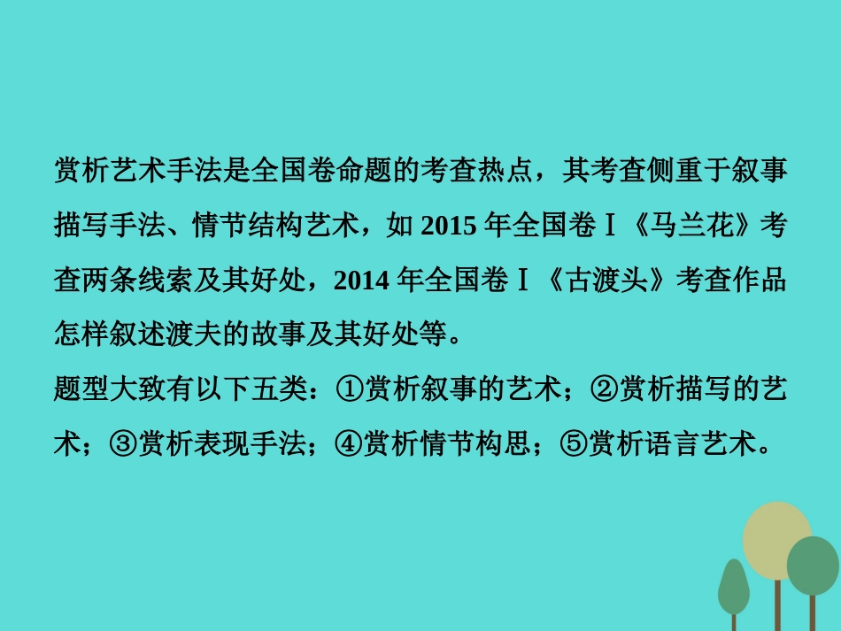 高考语文总复习 第3部分 现代文阅读 专题13 文学类文本阅读 一 小说阅读 课案4 赏析艺术手法课件 新人教版_第3页