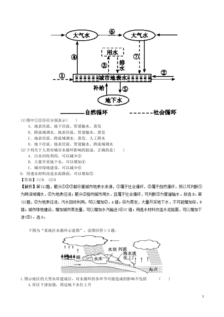 高中地理最基础考点系列考点水循环新人教必修_第3页