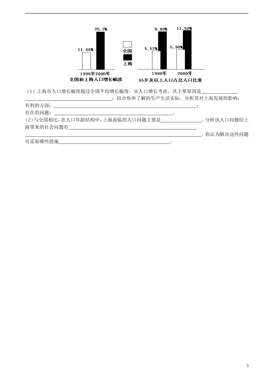 高中地理第一单元人口与地理环境单元活动学用地理统计图知识点鲁教版必修2_第3页