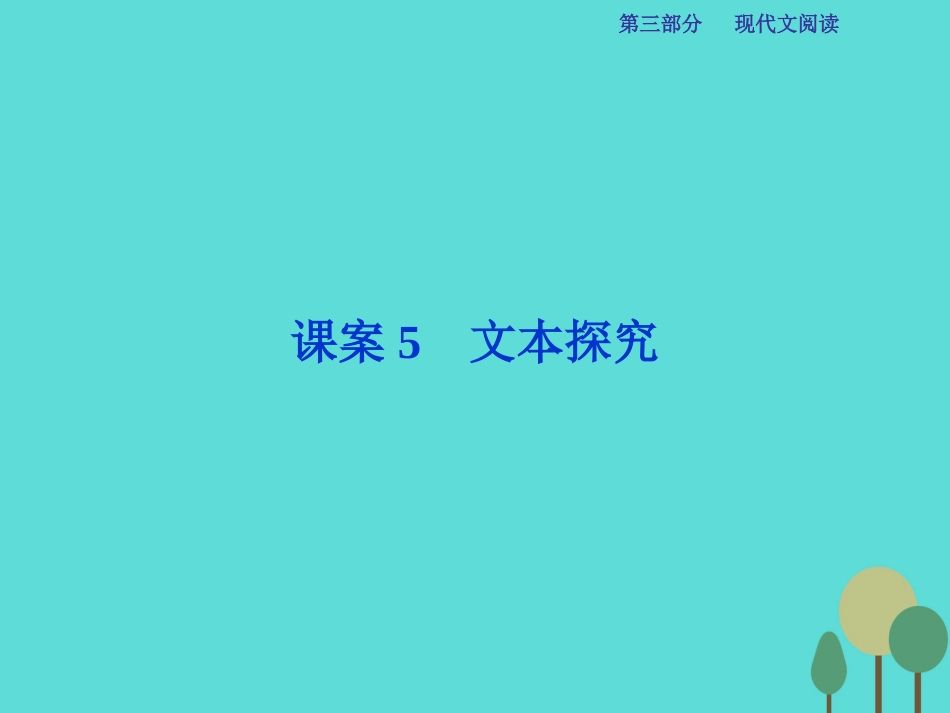 高考语文总复习 第3部分 现代文阅读 专题13 文学类文本阅读 二 散文阅读 课案5 文本探究课件 新人教版_第1页