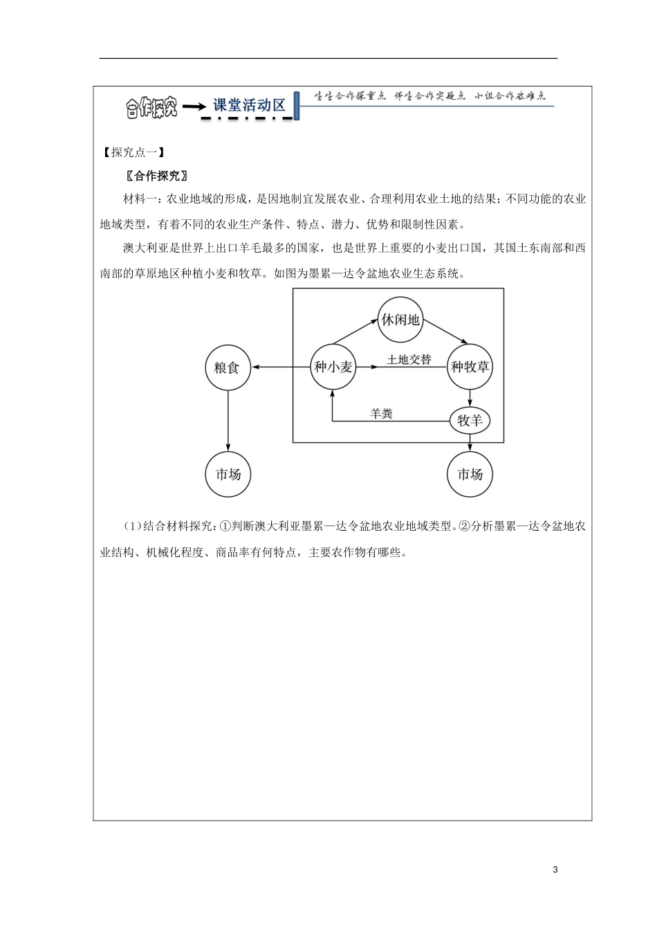 高中地理第三章域产业活动农业位因素和农业地域类型时学案湘教必修_第3页