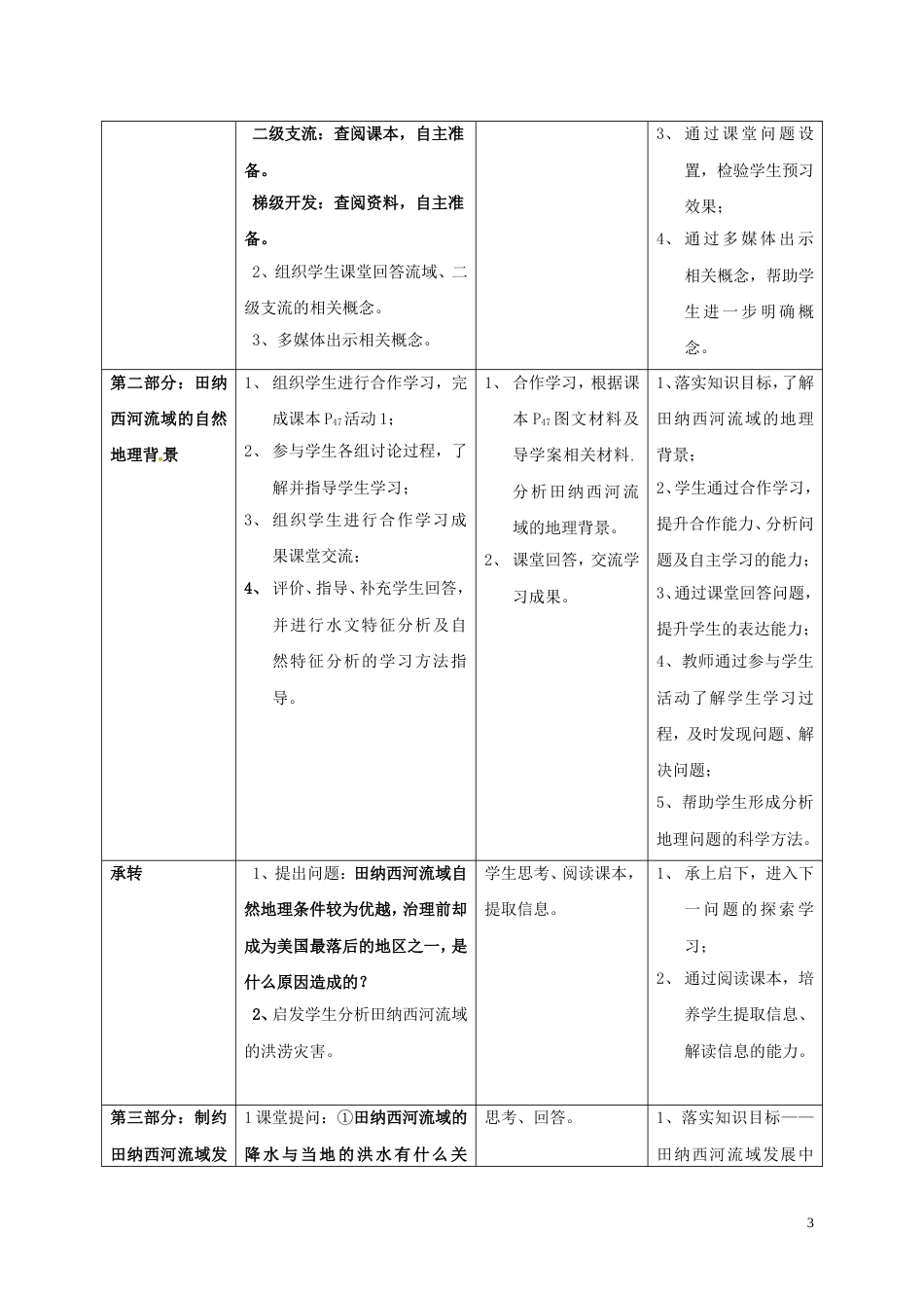 高中地理第二章域可持续发展2.3流域的综合治理与开发——以田纳西河流域为例4教案湘教版必修3_第3页