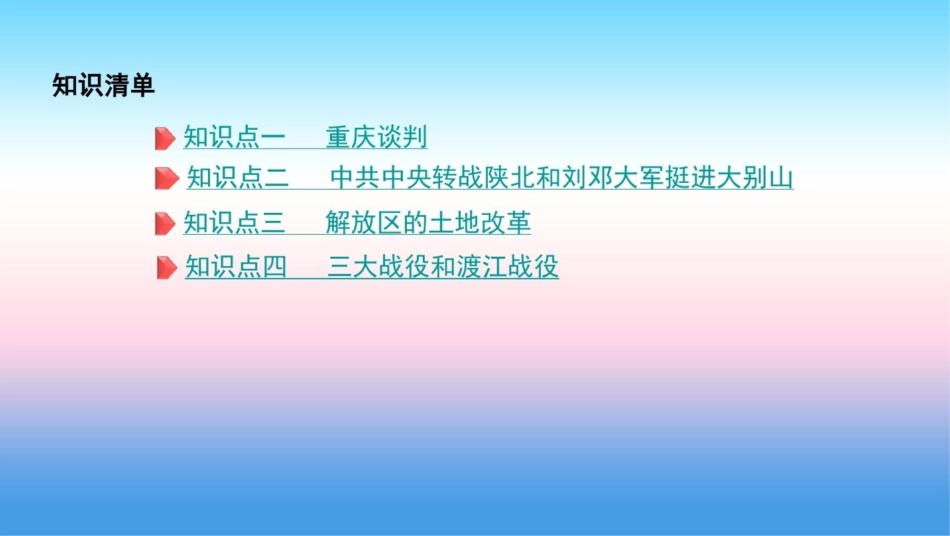 (河北专版)2019版中考历史总复习主题七解放战争课件_第2页