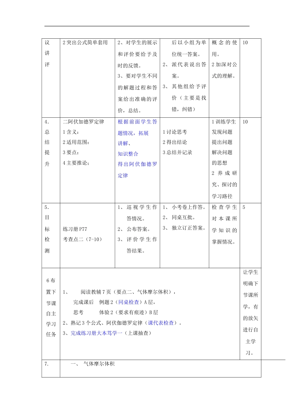 高中化学第一章从实验学化学气体摩尔体积时教案新人教版必修_第2页