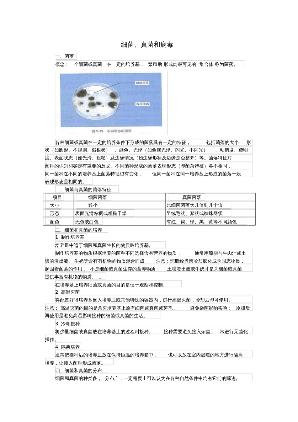 2017年中考生物复习细菌、真菌和病毒知识点总结新人教版_第1页