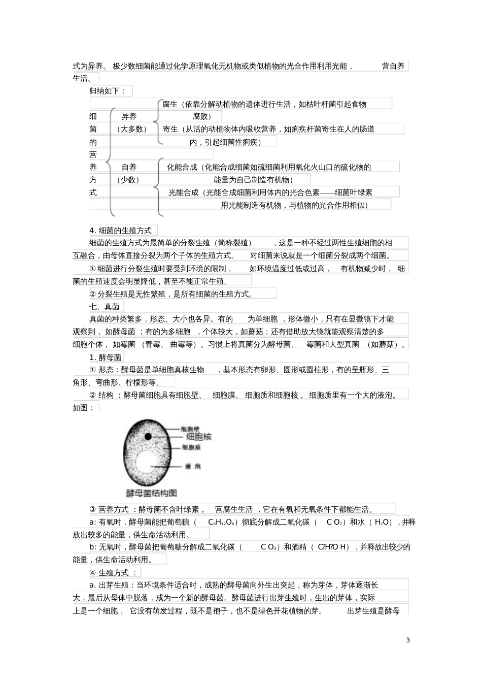 2017年中考生物复习细菌、真菌和病毒知识点总结新人教版_第3页