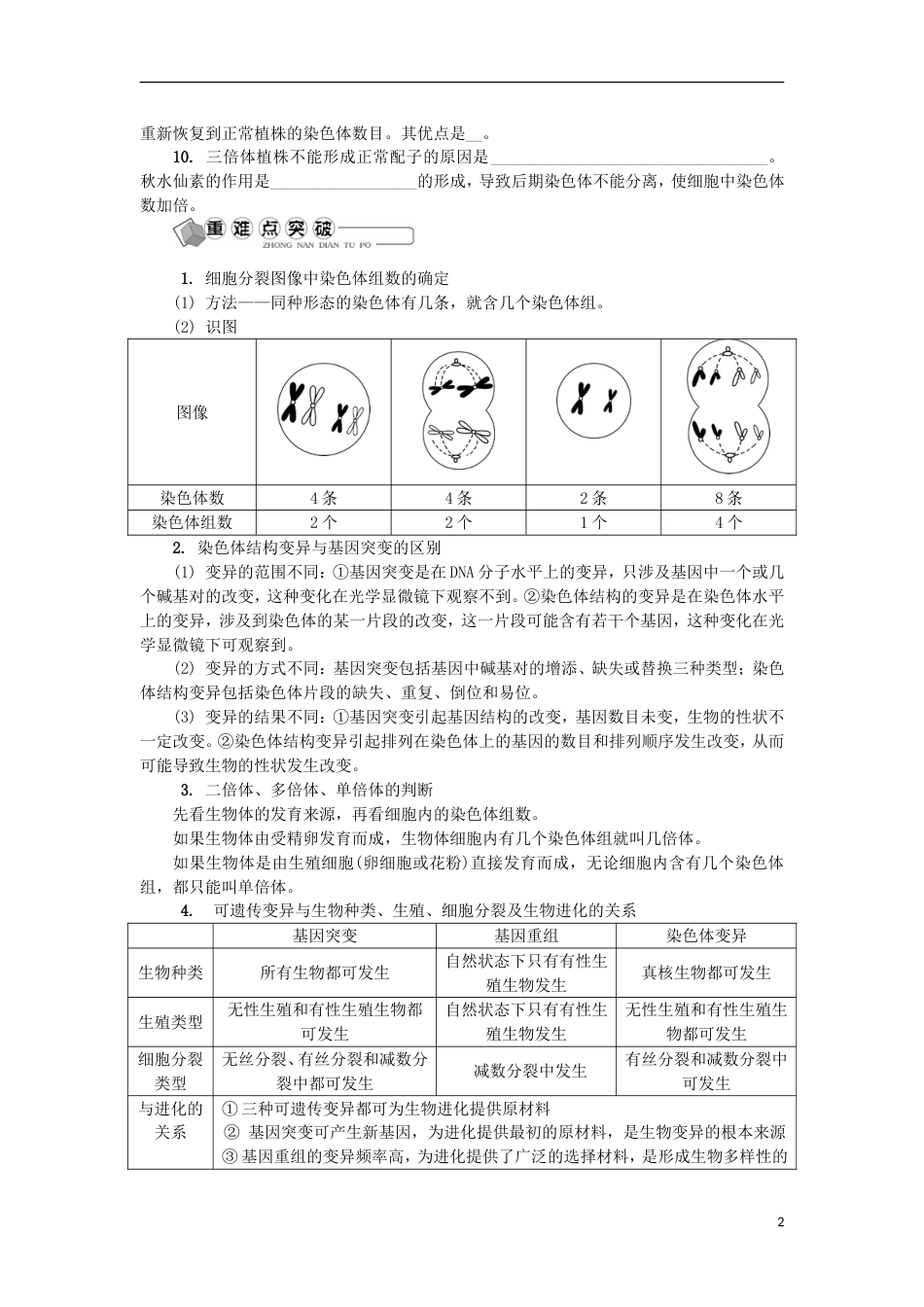 高中生物第十六讲基因突变基因重组染色体变异学案苏教必修_第2页