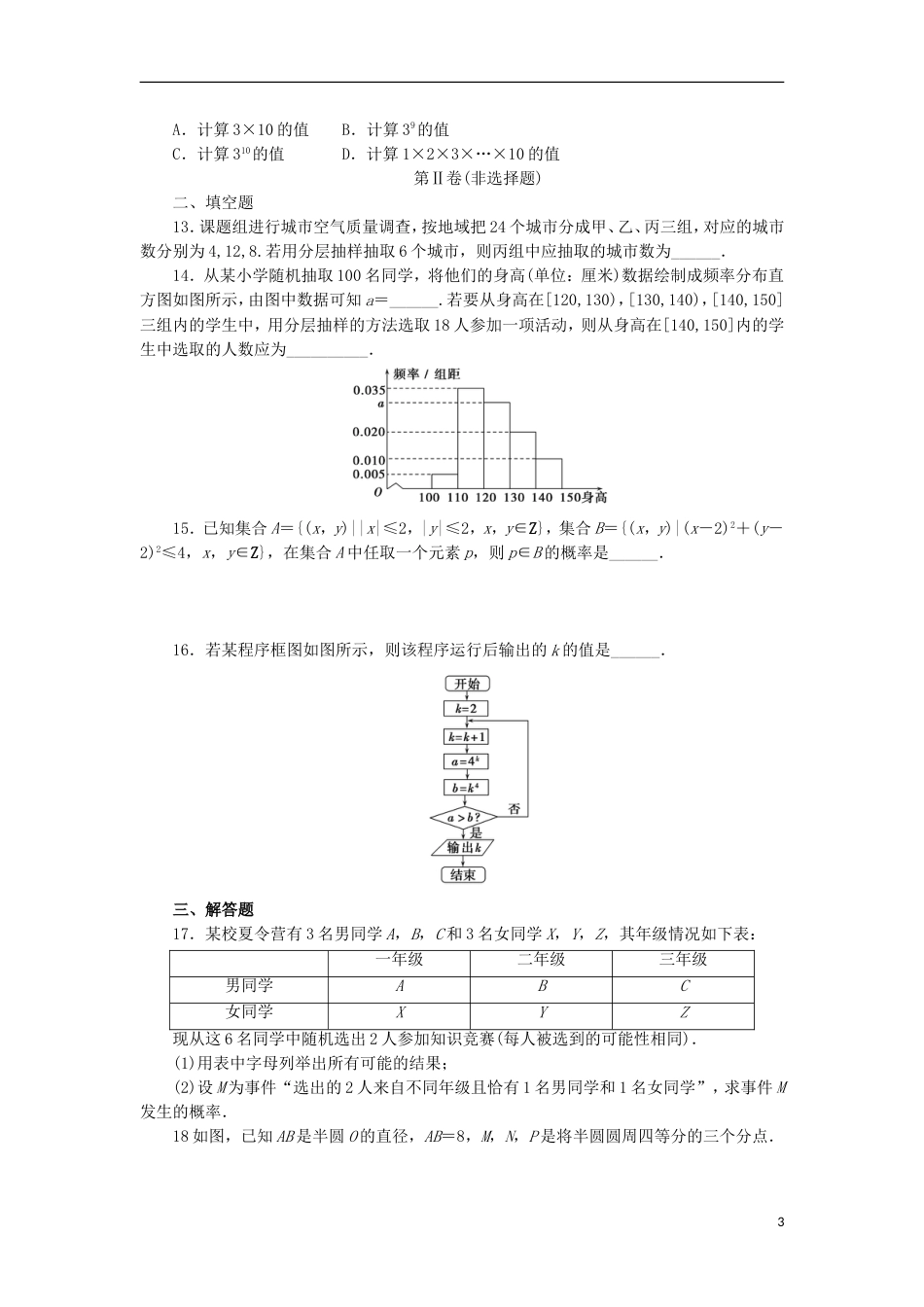 高新20162017度高二数学上学期期末考试试题理_第3页