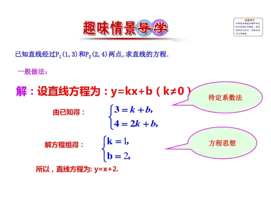 2015-2016学年高一数学人教版必修2课件：3.2.2直线的两点式方程3_第2页