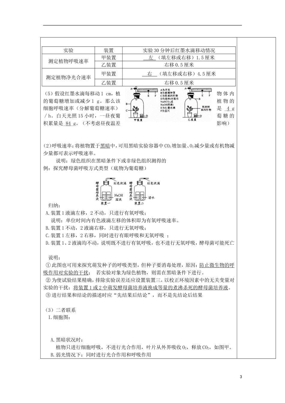 高中生物第五章细胞的能量供应和利用54能量之源光和光用第4课时教案新人教必修1_第3页