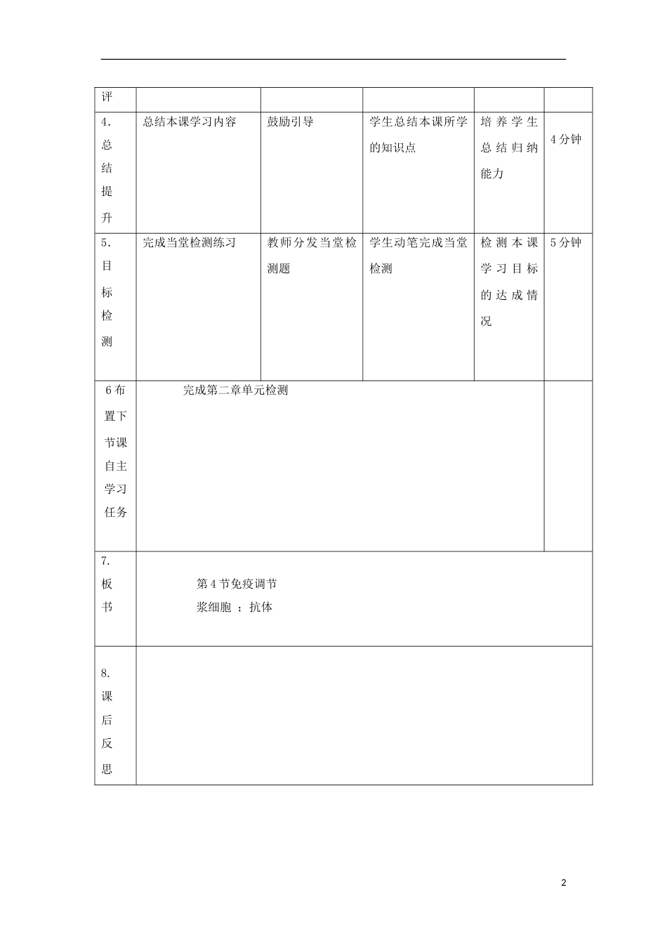 高中生物第二章动物和人体生命活动的调节24免疫调节4教案新人教必修3_第2页