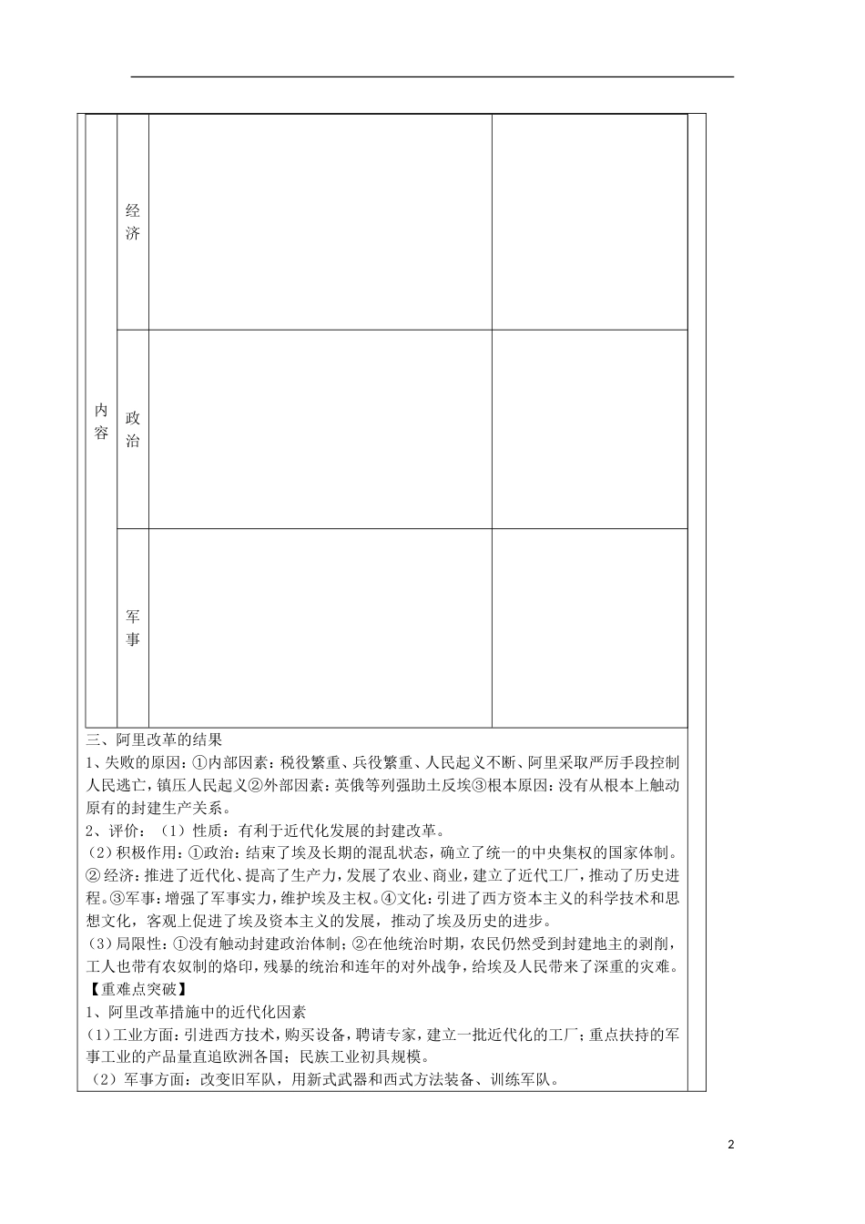 高中历史第四单元工业文明冲击下的改革第13课穆罕默德阿里改革教学案岳麓版选修_第2页