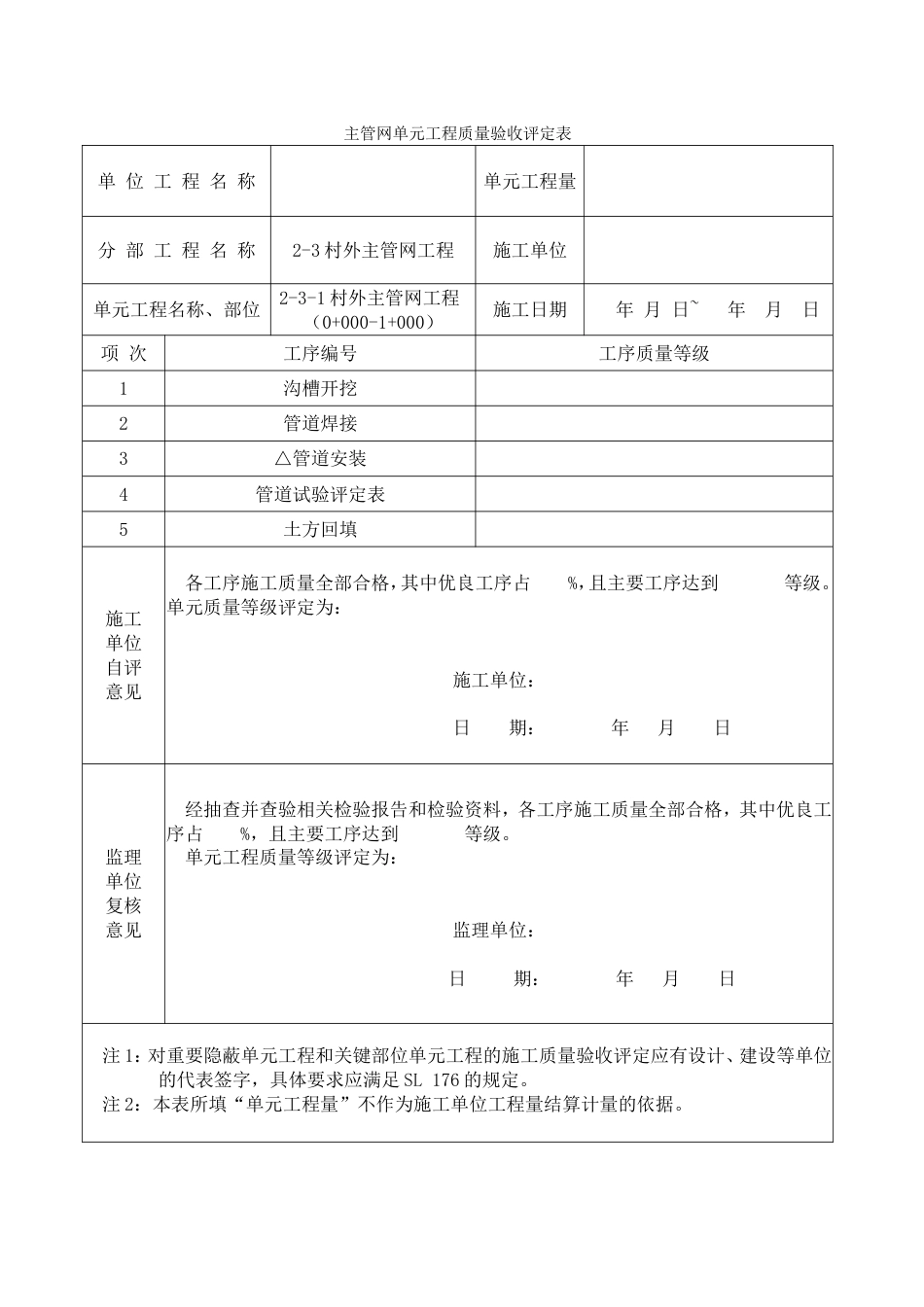 管道安装质量评定表[共8页]_第3页