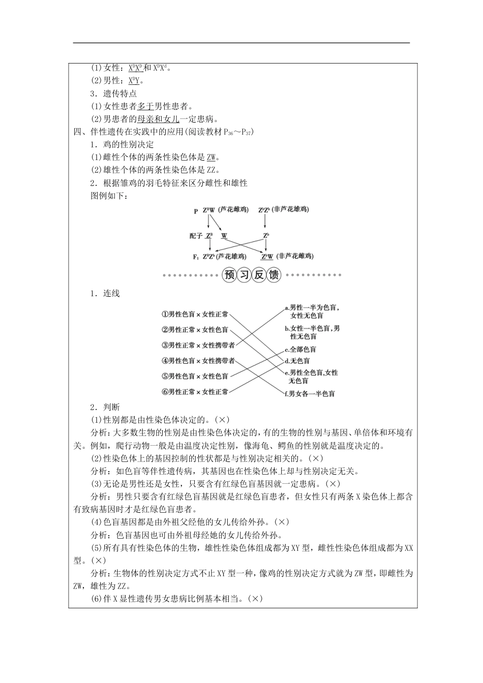 高中生物第二章基因和染色体的关系伴性遗传学案新人教必修_第2页