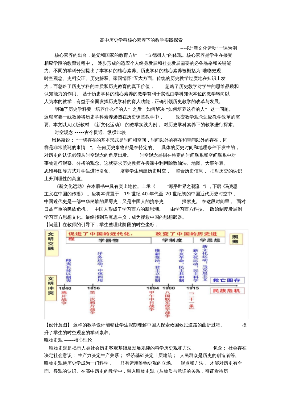 高中历史学科核心素养下的教学实践探索_第1页