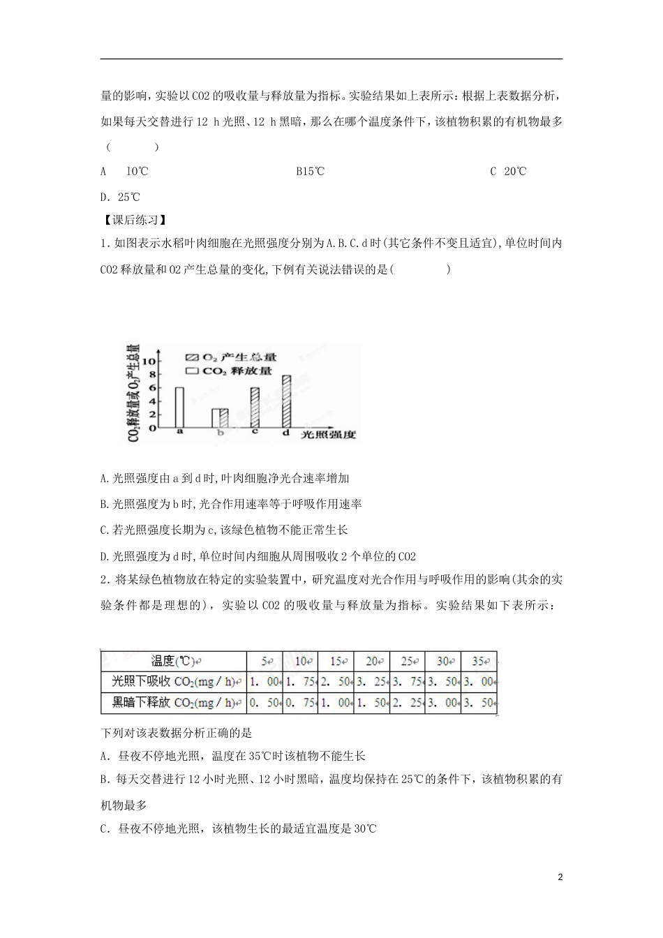 高中生物第三章细胞的代谢35光用3学案浙科必修1_第2页