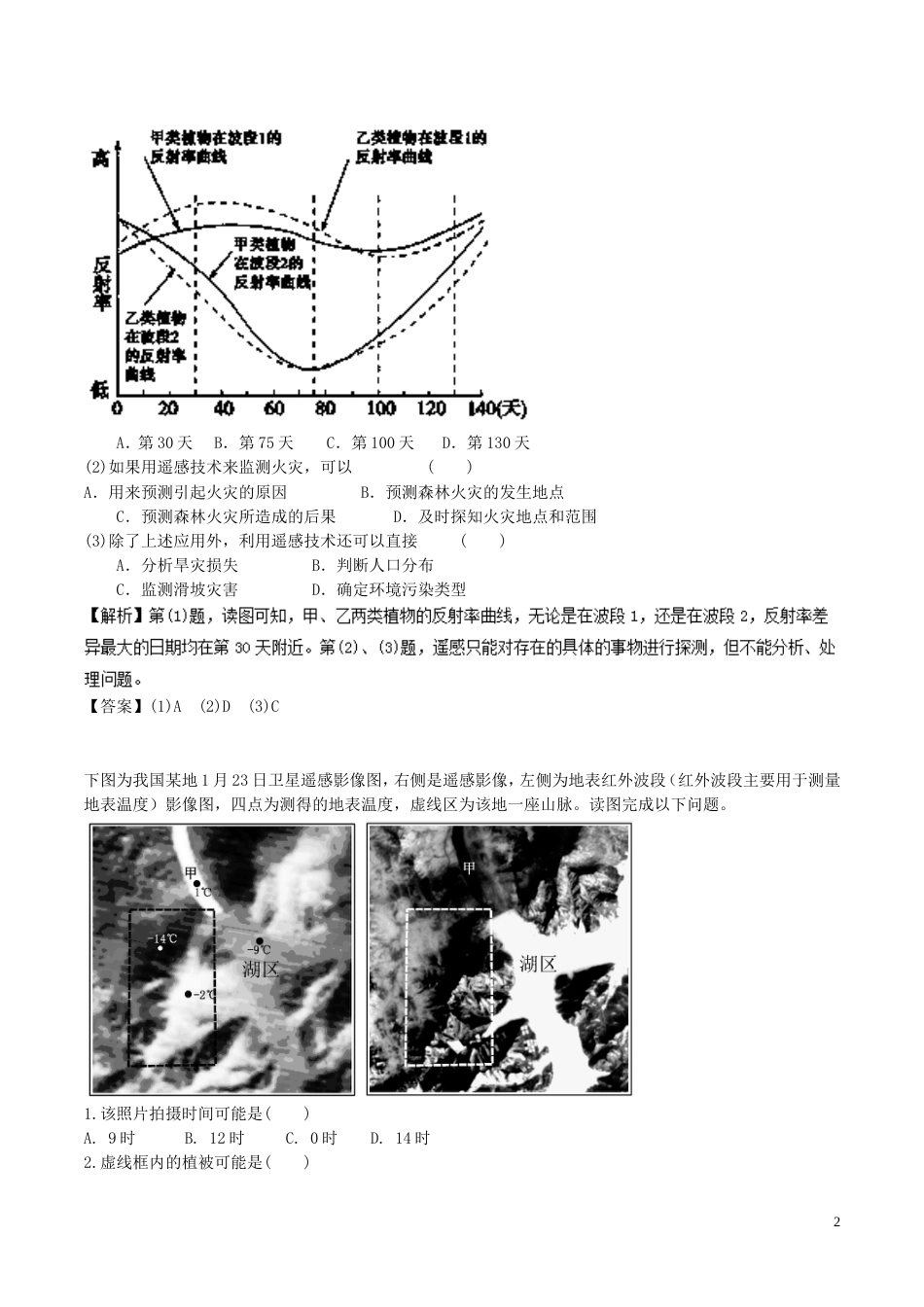 高中地理最基础考点系列考点遥感技术的应用新人教必修_第2页