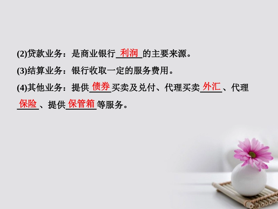 高中政治 第二单元 生产、劳动与经营 第六课 投资理财的选择 第一框 储蓄存款和商业银行课件 新人教版必修_第3页