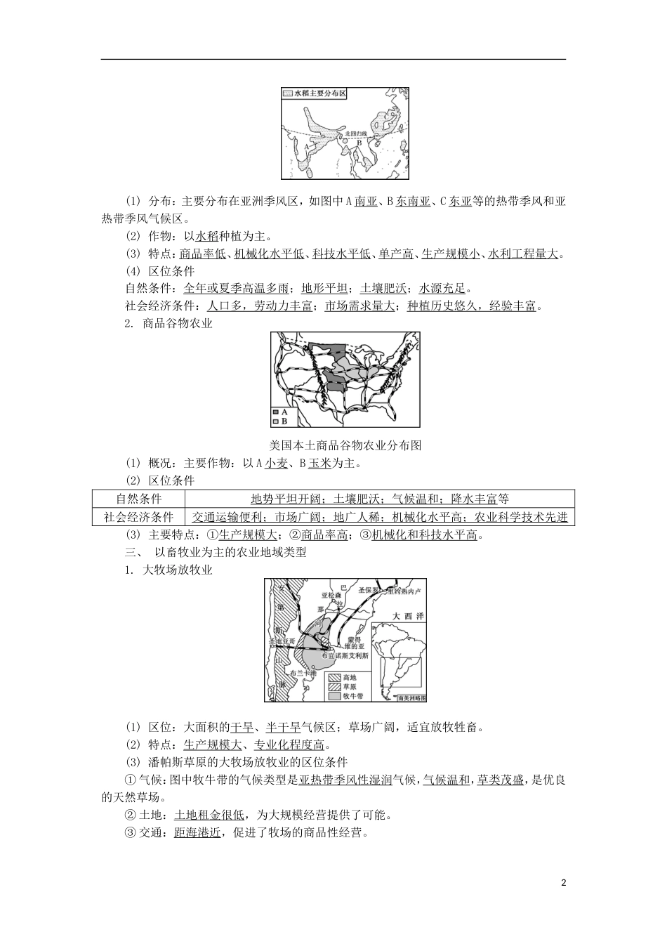 高中地理第十七讲农业生产活动学业水平测试新人教_第2页