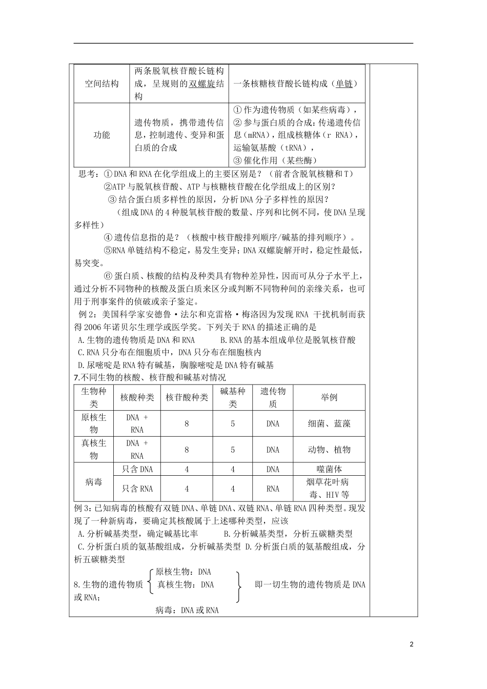 高中生物第2章组成细胞的分子第5课时教案新人教必修1_第2页